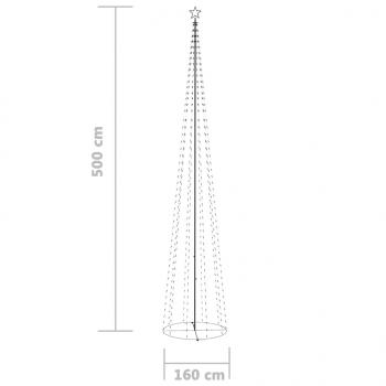 Weihnachtsbaum in Kegelform 752 LEDs Deko Kaltweiß 160x500 cm