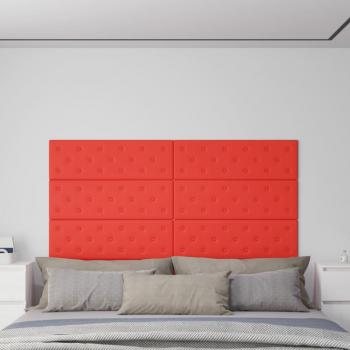 ARDEBO.de - Wandpaneele 12 Stk. Rot 90x30 cm Kunstleder 3,24 m²