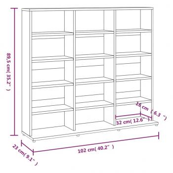 CD-Regal Braun Eichen-Optik 102x23x89,5 cm Holzwerkstoff