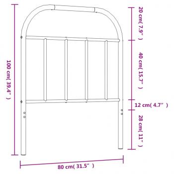 Kopfteil Metall Weiß 75 cm