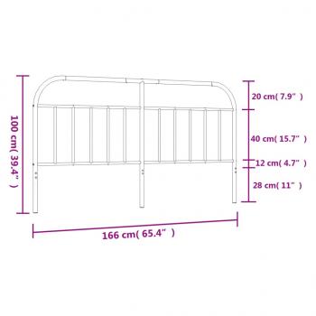 Kopfteil Metall Weiß 160 cm