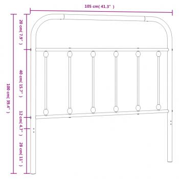 Kopfteil Metall Schwarz 100 cm