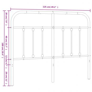 Kopfteil Metall Schwarz 120 cm