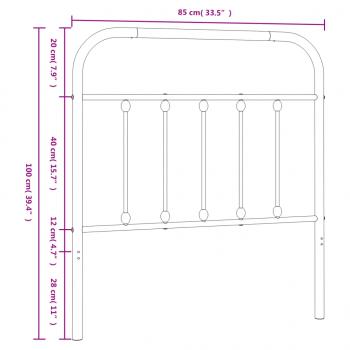 Kopfteil Metall Weiß 80 cm