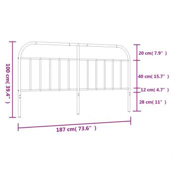 Kopfteil Metall Weiß 180 cm