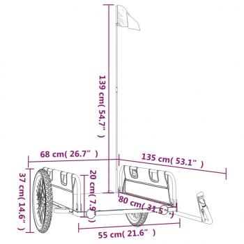 Fahrradanhänger Schwarz Oxford-Gewebe und Eisen