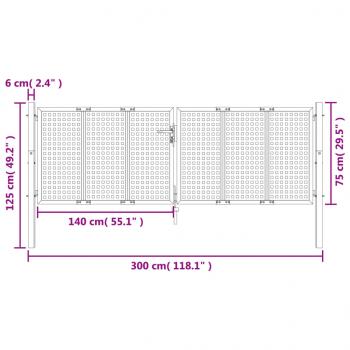 Gartentor Anthrazit 300x125 cm Stahl