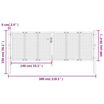 Gartentor Anthrazit 300x150 cm Stahl