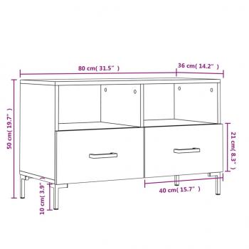 TV-Schrank Betongrau 80x36x50 cm Holzwerkstoff