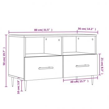 TV-Schrank Räuchereiche 80x36x50 cm Holzwerkstoff