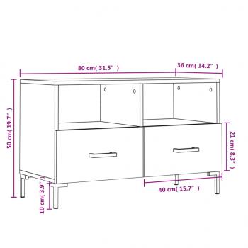 TV-Schrank Schwarz 80x36x50 cm Holzwerkstoff