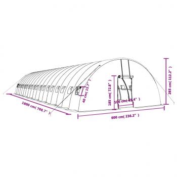 Gewächshaus mit Stahlrahmen Grün 108 m² 18x6x2,85 m