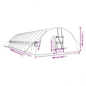 Gewächshaus mit Stahlrahmen Weiß 84 m² 14x6x2,85 m