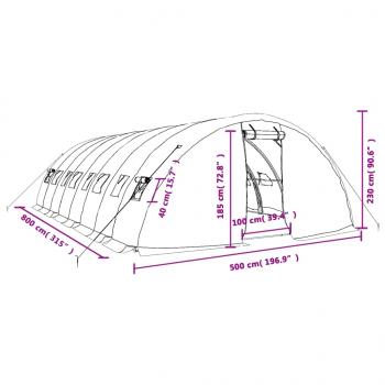 Gewächshaus mit Stahlrahmen Grün 40 m² 8x5x2,3 m