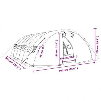 Gewächshaus mit Stahlrahmen Grün 30 m² 6x5x2,3 m