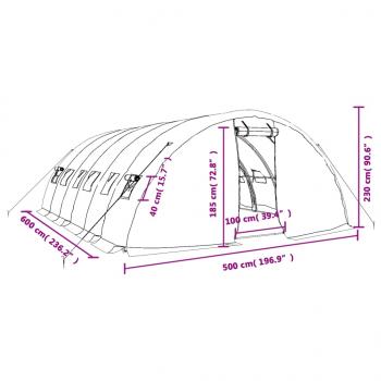 Gewächshaus mit Stahlrahmen Weiß 30 m² 6x5x2,3 m