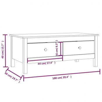 Couchtisch Honigbraun 100x50x40 cm Massivholz Kiefer