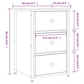 Nachttische 2 Stk. Braun Eichen-Optik 40x36x60 cm Holzwerkstoff