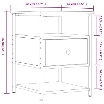 Nachttische 2 Stk. Grau Sonoma 40x42x56 cm Holzwerkstoff