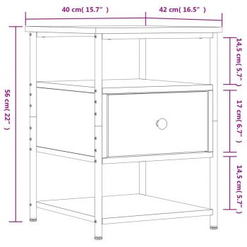 Nachttische 2 Stk. Sonoma-Eiche 40x42x56 cm Holzwerkstoff