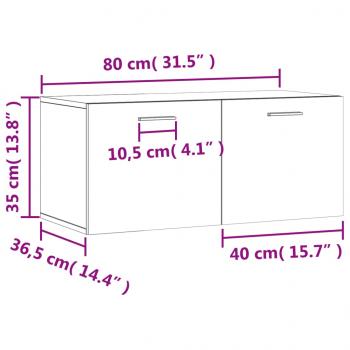 Wandschrank Schwarz 80x36,5x35 cm Holzwerkstoff