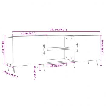 TV-Schrank Schwarz 150x30x50 cm Holzwerkstoff