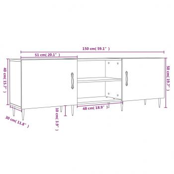 TV-Schrank Weiß 150x30x50 cm Holzwerkstoff