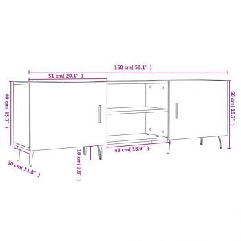 TV-Schrank Weiß 150x30x50 cm Holzwerkstoff