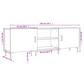 TV-Schrank Schwarz 150x30x50 cm Holzwerkstoff