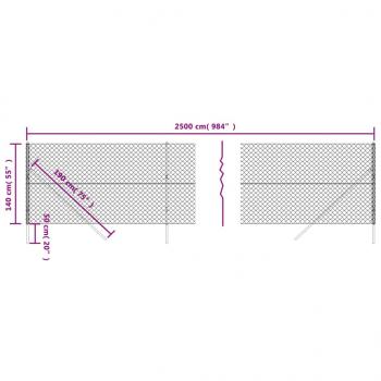 Maschendrahtzaun Silbern 1,4x25 m