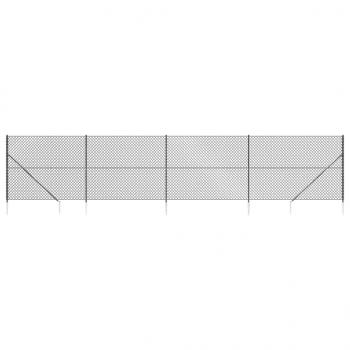 Maschendrahtzaun mit Bodenhülsen Anthrazit 2x10 m