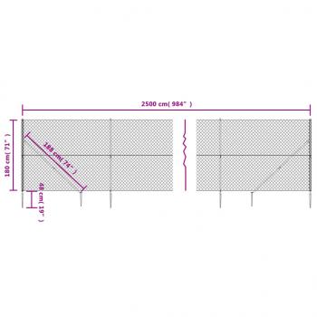 Maschendrahtzaun mit Bodenhülsen Anthrazit 1,8x25 m