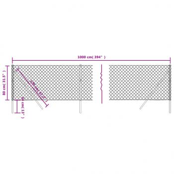 Maschendrahtzaun Anthrazit 0,8x10 m