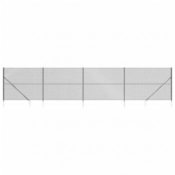 Maschendrahtzaun mit Bodenhülsen Anthrazit 1,4x10 m