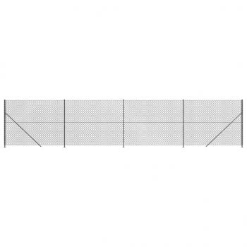 Maschendrahtzaun mit Bodenflansch Anthrazit 2,2x10 m