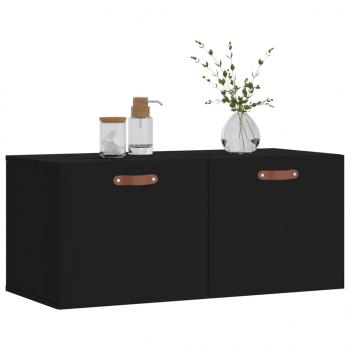 Wandschrank Schwarz 80x36,5x35 cm Holzwerkstoff