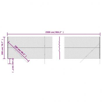 Maschendrahtzaun Anthrazit 2x25 m