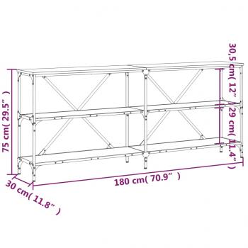 Konsolentisch Grau Sonoma 180x30x75 cm Holzwerkstoff und Eisen