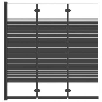 Badewannenfaltwand 3-teilig 130x130 cm ESG Schwarz