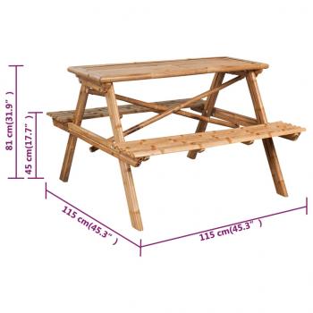 Picknicktisch 115x115x81 cm Bambus