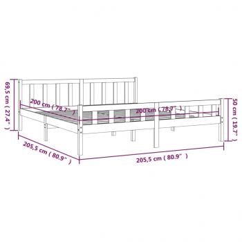 Massivholzbett Honigbraun 200x200 cm