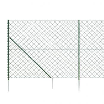 Maschendrahtzaun mit Bodenhülsen Grün 0,8x25 m