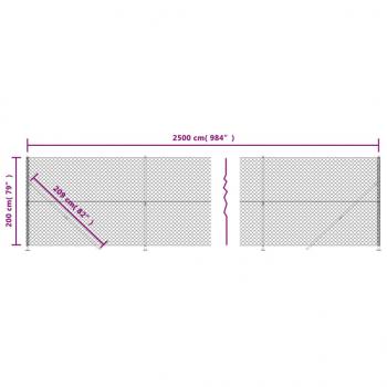 Maschendrahtzaun mit Bodenflansch Grün 2x25 m