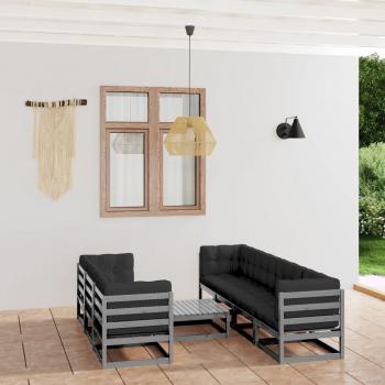 ARDEBO.de - 8-tlg. Garten-Lounge-Set mit Kissen Kiefer Massivholz