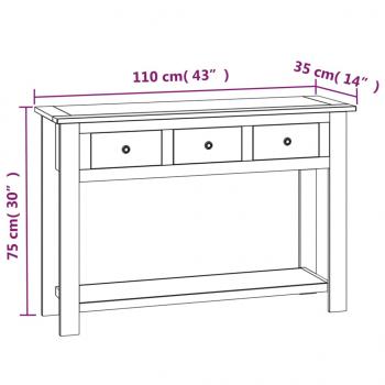 Konsolentisch 110x35x75 cm Massivholz Eiche