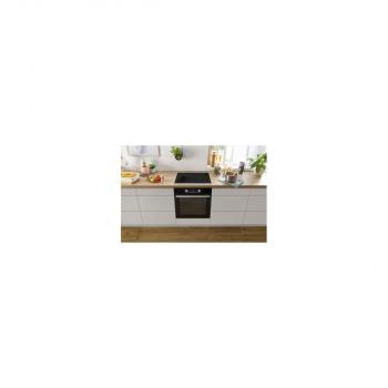 Gorenje Black Steam Pro Einbau Herdset mit Induktionskochfeld (BPSX6737E06BG + IT43X), 60 cm breit, 77 L, Pyrolyse, Grill, Kindersicherung, Boosterfunktion, Schwarz