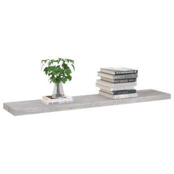 Schweberegale 2 Stk. Betongrau 120x23,5x3,8 cm MDF