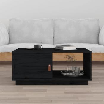 ARDEBO.de - Couchtisch Schwarz 80x50x35,5 cm Massivholz Kiefer