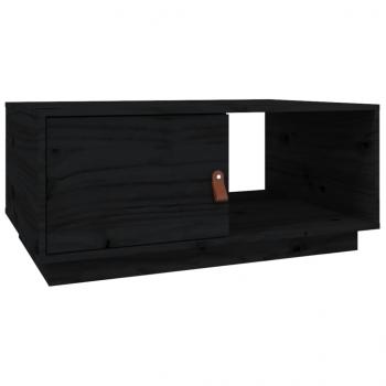 Couchtisch Schwarz 80x50x35,5 cm Massivholz Kiefer