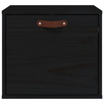 Wandschrank Schwarz 40x30x35 cm Massivholz Kiefer